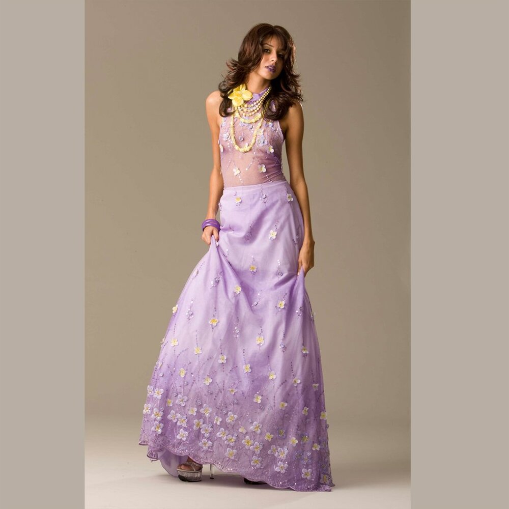 FLOOR-LENGTH LAVENDER EVENING GOWN - Picture 3 of 11